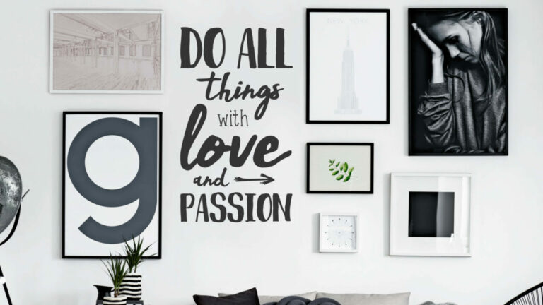 Do all things with love and passion Handschrift Wandtattoo