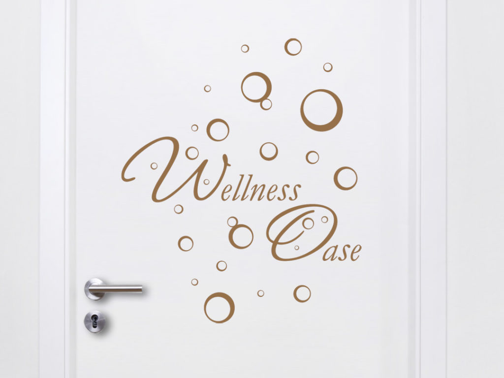 Wandtattoo Wellness Oase auf der Tür