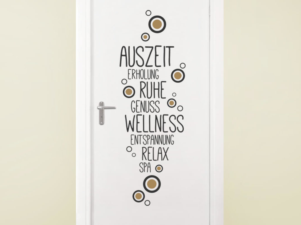 Wandtattoo Auszeit an der WC Tür