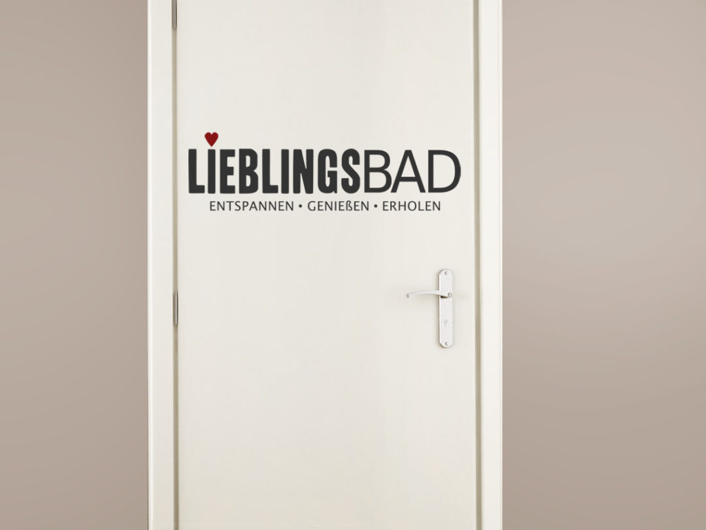 Wandtattoo Lieblingsbad auf Tür