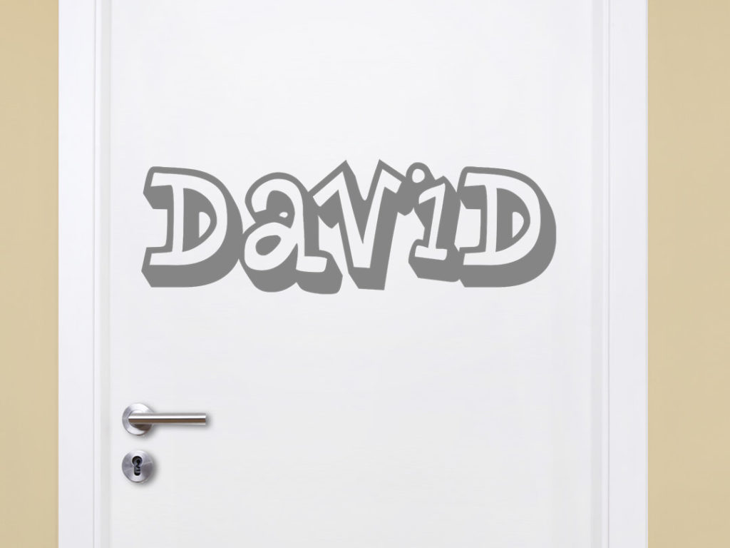 Wandtattoo Tür Wunschname mit Graffiti