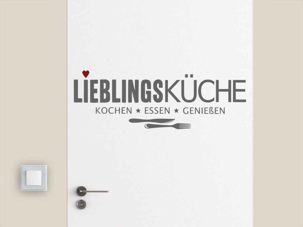 Wandtattoo Tür Lieblingsküche Schriftzug