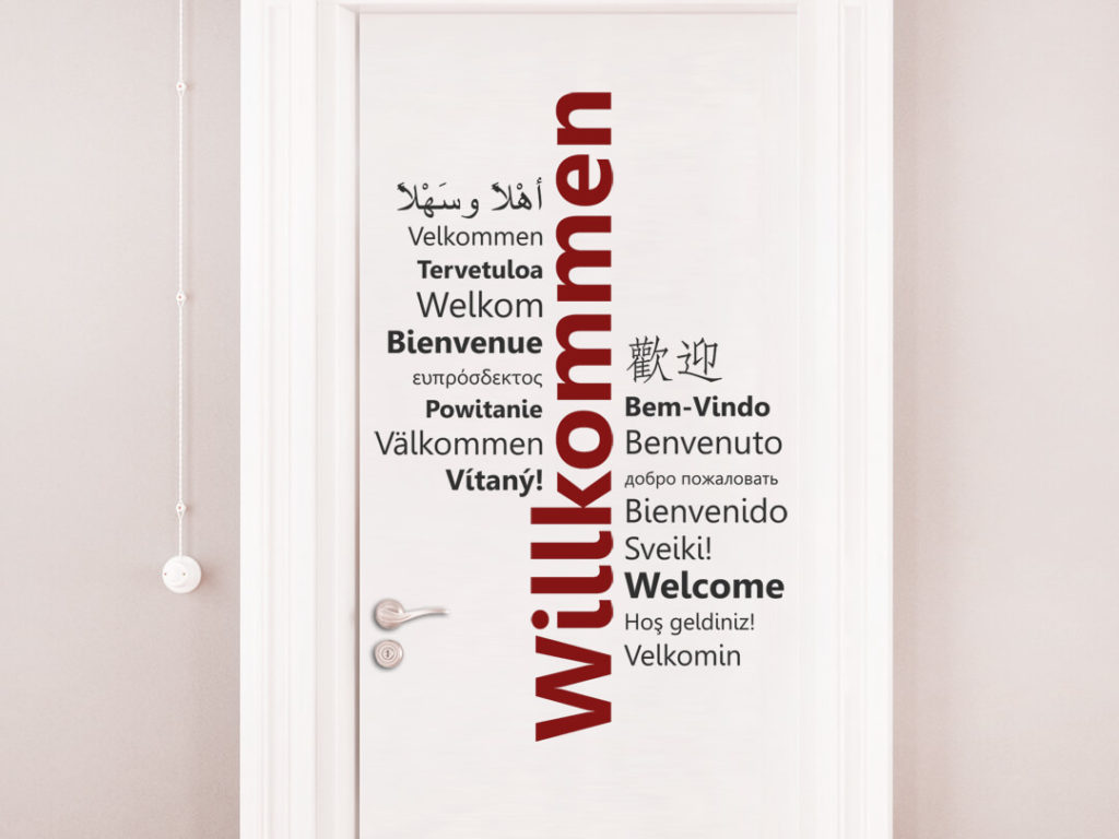 Wandtattoo Willkommen als Türtattoo